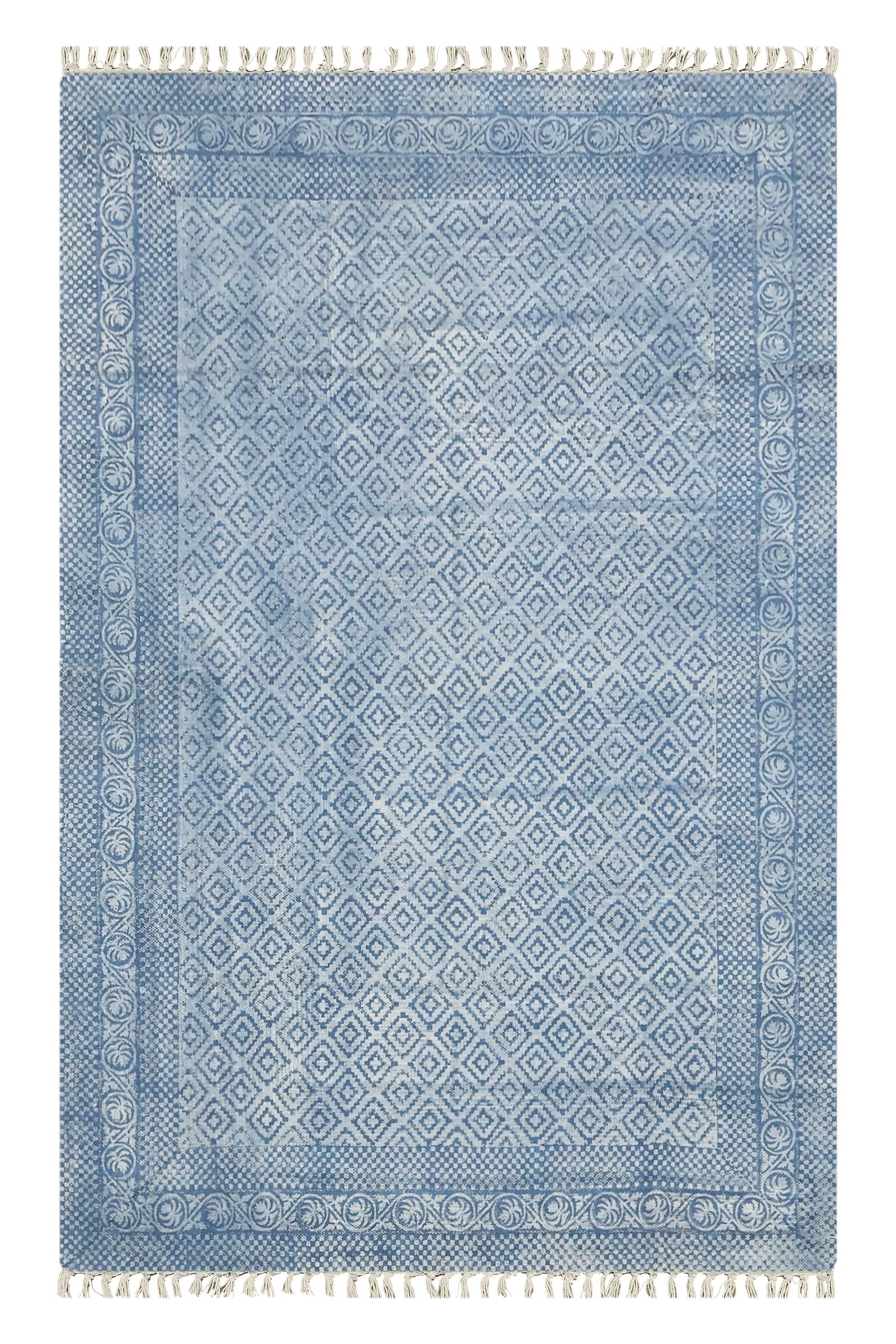 Lightweight Block Printed Cotton Carpet