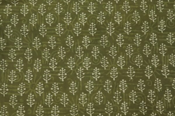 Abstract Handblock Printed Linen Fabric for Sarees