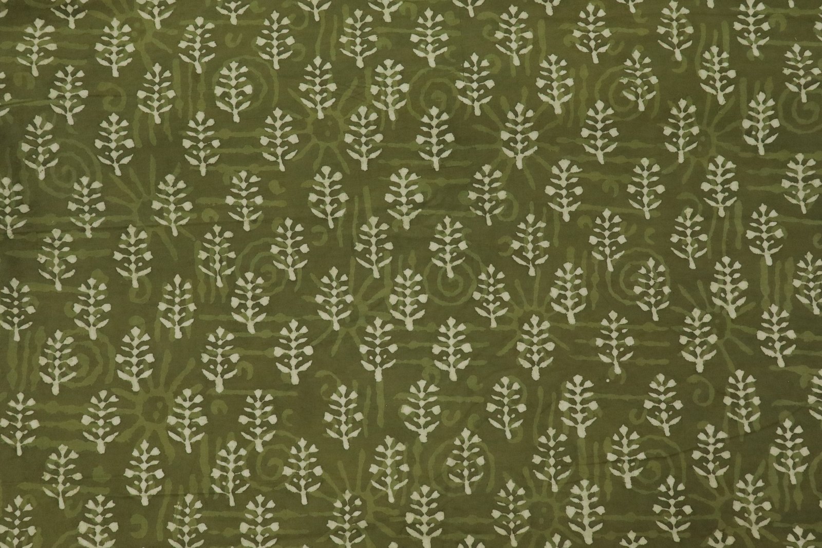 Abstract Handblock Printed Linen Fabric for Sarees