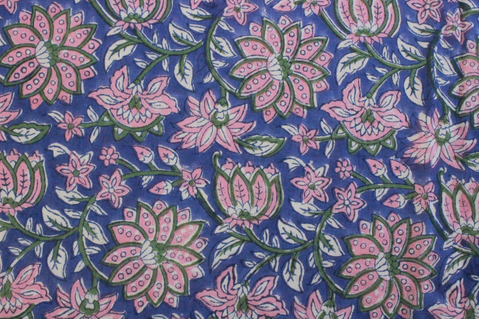 Bohemian Handblock Printed Mulmul Fabric for Fashion