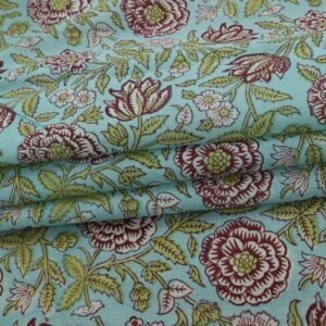 Paisley Handblock Printed Linen Fabric for Crafts Paisley Handblock Printed Linen Fabric for Crafts