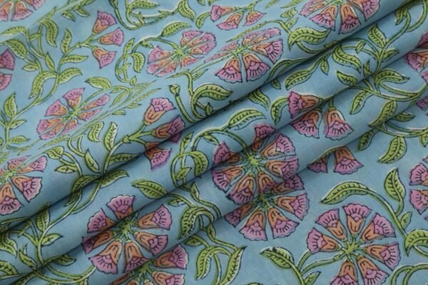 Abstract Handblock Printed Khadi Fabric for Home Decor