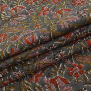 Indigo Handblock Printed Cotton Fabric for Curtains Indigo Handblock Printed Cotton Fabric for Curtains