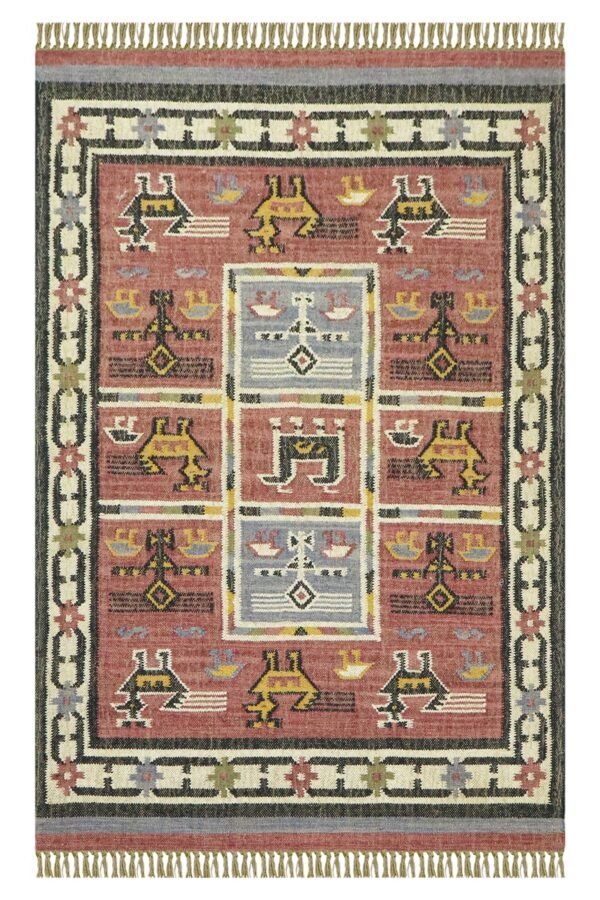 Handcrafted Wool Jute Durry for Dining Room