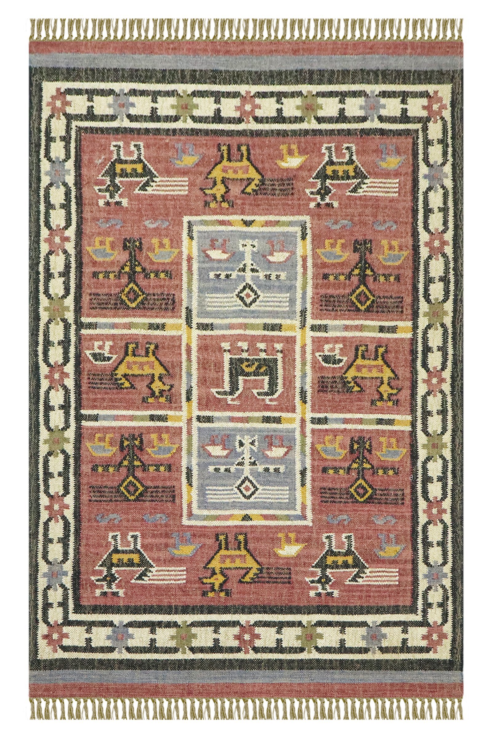 Handcrafted Wool Jute Durry for Dining Room