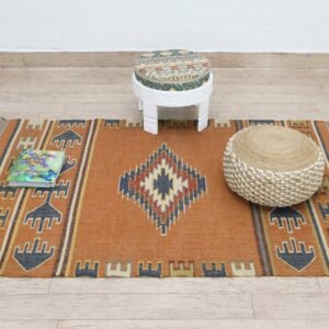 Soft Elegant Runner Wool Jute Durry for Study Soft Elegant Runner Wool Jute Durry for Study