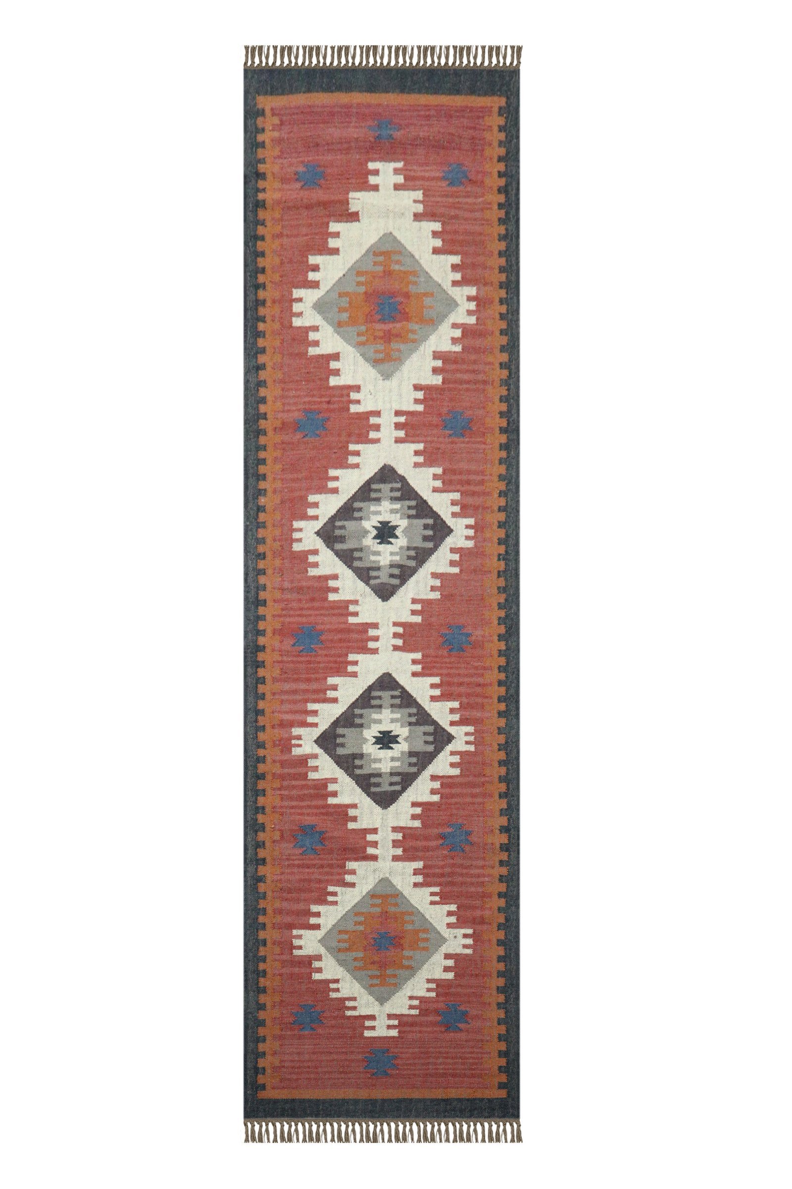Handmade Rustic Oval Wool Jute Durry for Living Room