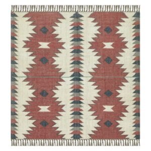 Handwoven Bohemian Round Wool Jute Durry for Bedroom Handwoven Bohemian Round Wool Jute Durry for Bedroom
