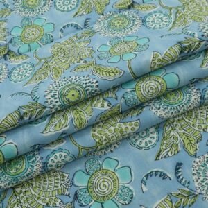 Indigo Handblock Printed Cotton Fabric for Curtains Indigo Handblock Printed Cotton Fabric for Curtains