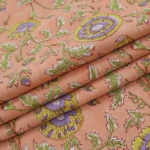 Traditional Handblock Printed Mulmul Fabric for Sarees Traditional Handblock Printed Mulmul Fabric for Sarees