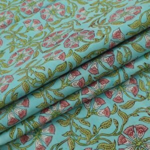 Modern Handblock Printed Chanderi Fabric for Dupattas Modern Handblock Printed Chanderi Fabric for Dupattas