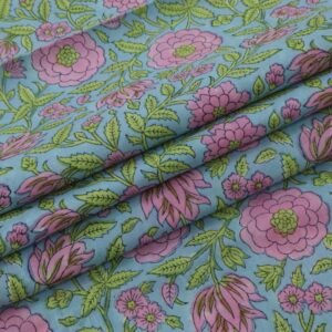 Floral Handblock Printed Cambric Fabric for Fashion Floral Handblock Printed Cambric Fabric for Fashion