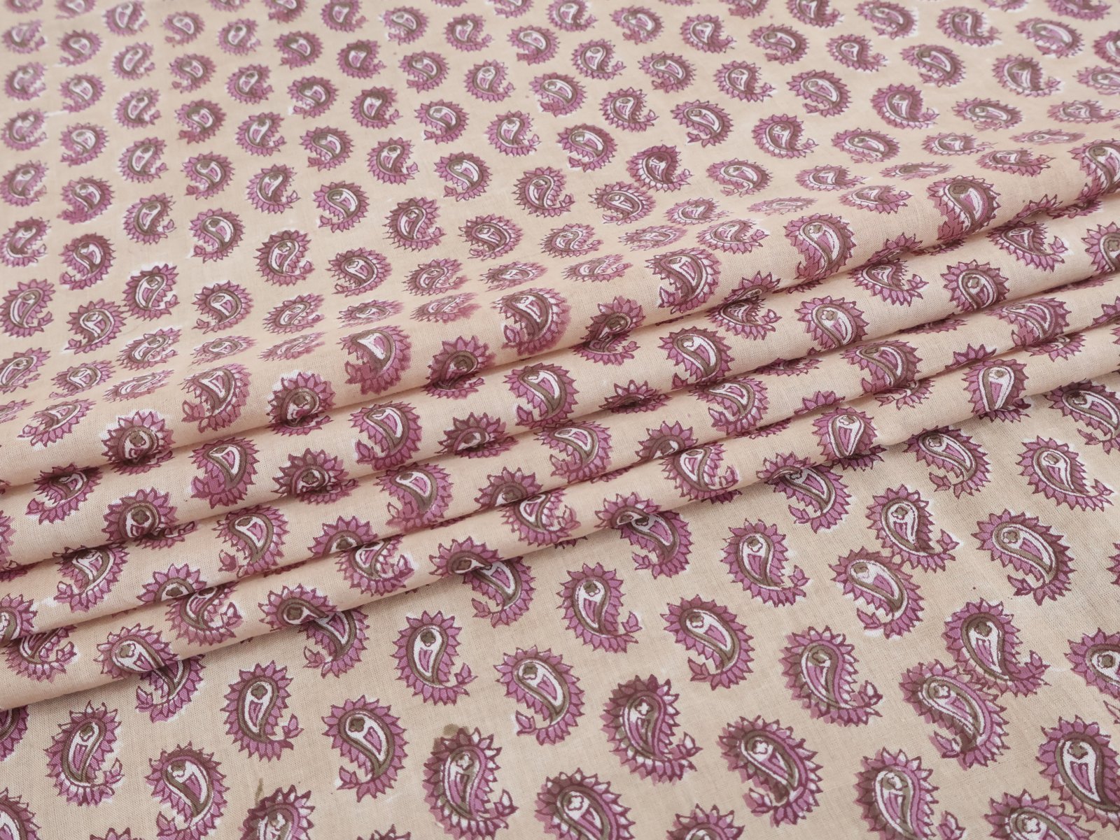 Floral Handblock Printed Chanderi Fabric for Sarees