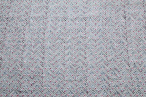 Abstract Handblock Printed Cambric Fabric for Bedsheets