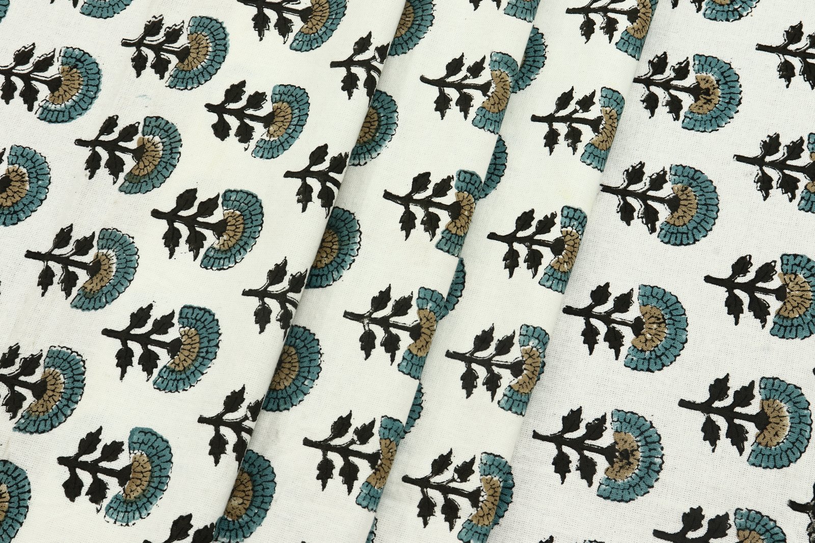 Paisley Handblock Printed Cotton Fabric for Upholstery