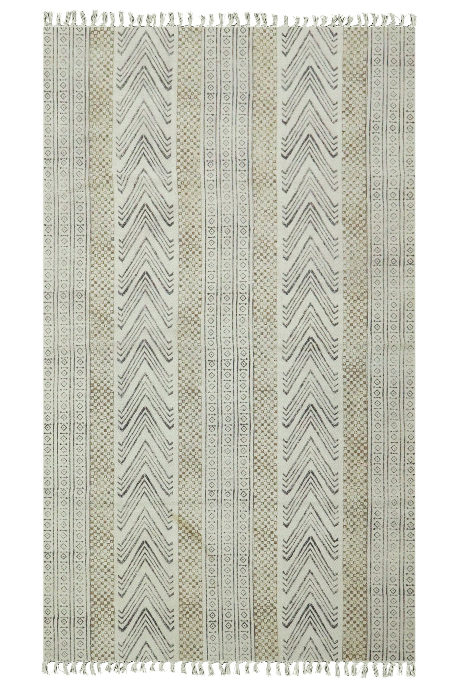 Classic Block Print Cotton Floor Rug