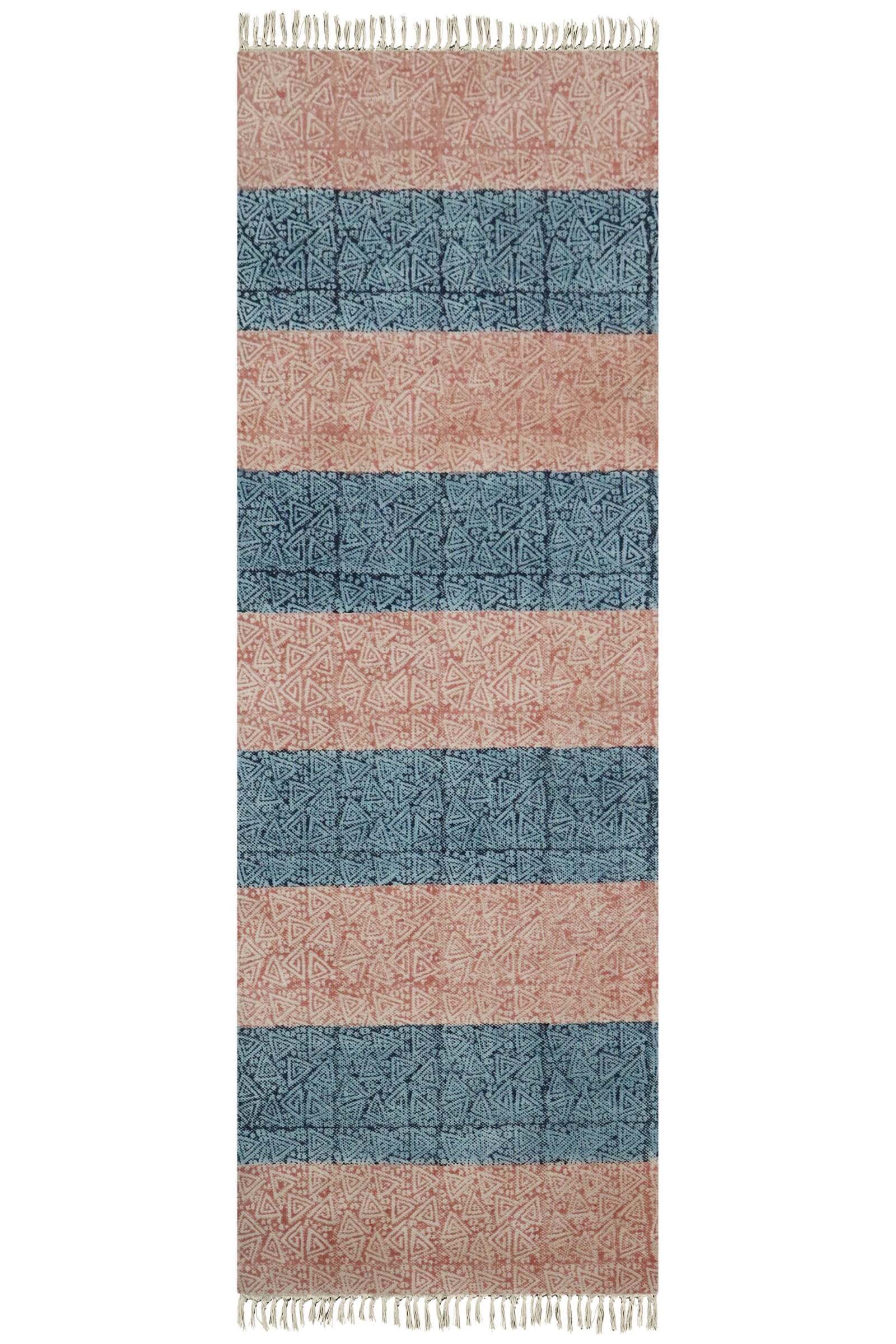 Decorative Cotton Block Print Durry