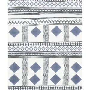 インドの敷物 草木染めコットンダリー リビングマットサイズ 約 幾何学 プレゼント アジアン クリスマス ラグ インド綿 エスニック コットン - 120 X 180 CM