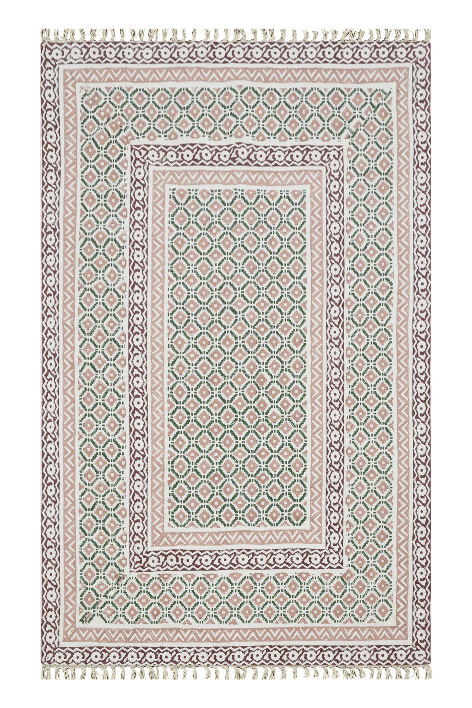 Contemporary Block Printed Cotton Durry