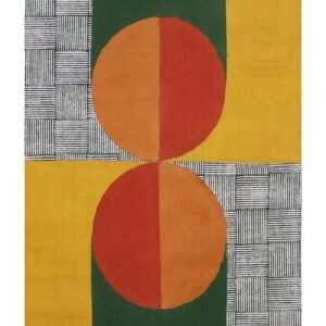 インドの敷物 草木染めコットンダリー リビングマットサイズ 約 幾何学 プレゼント アジアン クリスマス ラグ インド綿 エスニック コットン - 120 X 180 CM