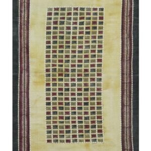 インドの敷物 草木染めコットンダリー リビングマットサイズ 約 幾何学 プレゼント アジアン クリスマス ラグ インド綿 エスニック コットン - 120 X 180 CM