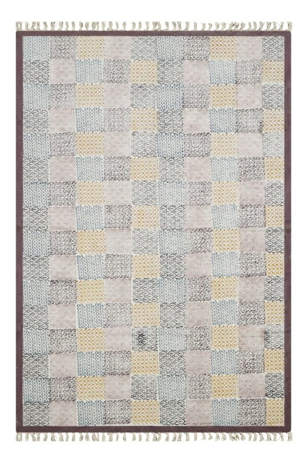 Indian Block Printed Cotton Area Rug