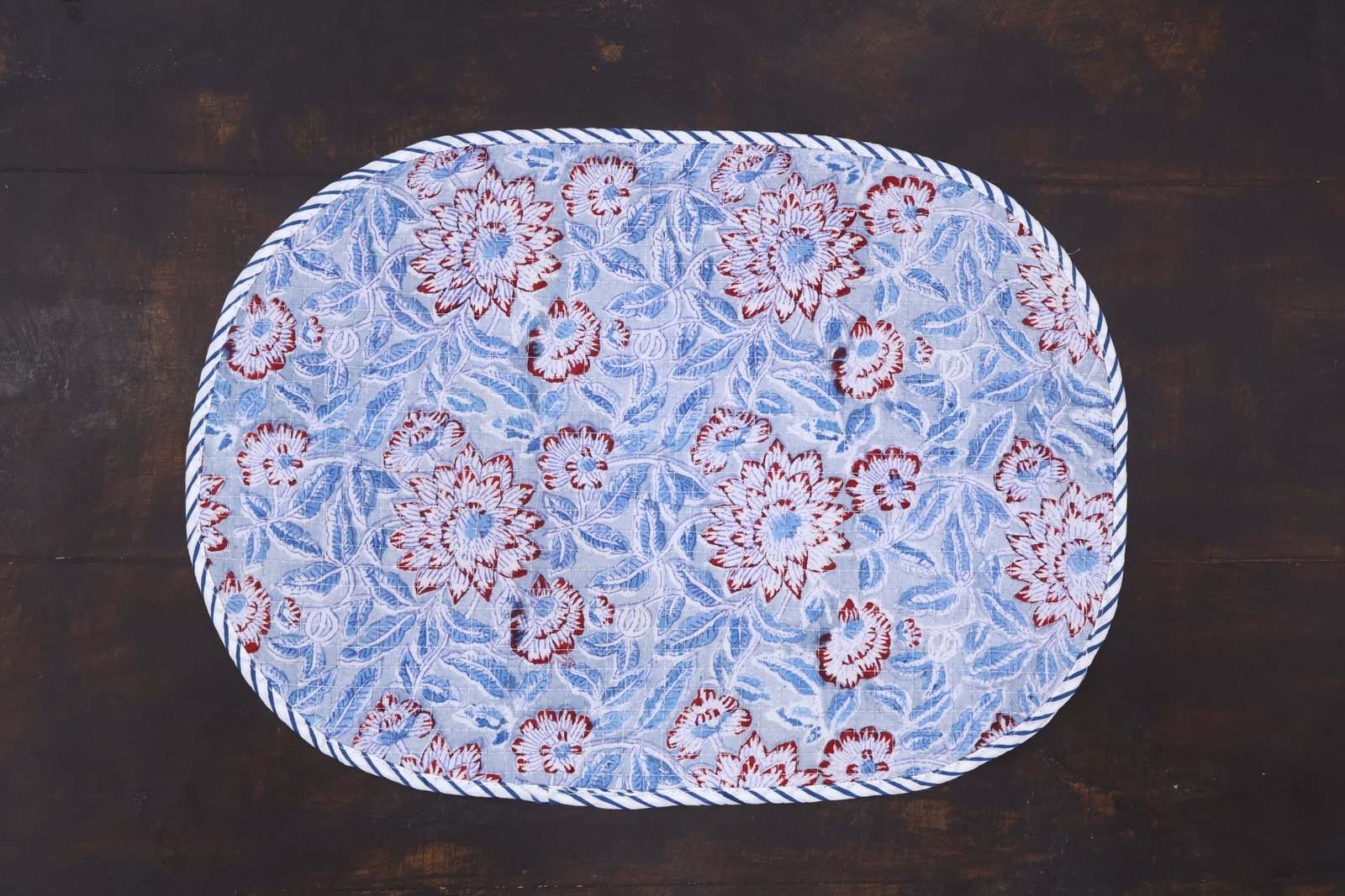 Ethnic Handblock Printed Cotton Floor Mat