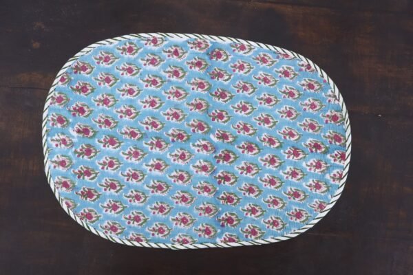 Modern Handblock Printed Cotton Floor Rug Mat