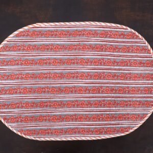 Bohemian Handblock Printed Cotton Decorative Mat Bohemian Handblock Printed Cotton Decorative Mat