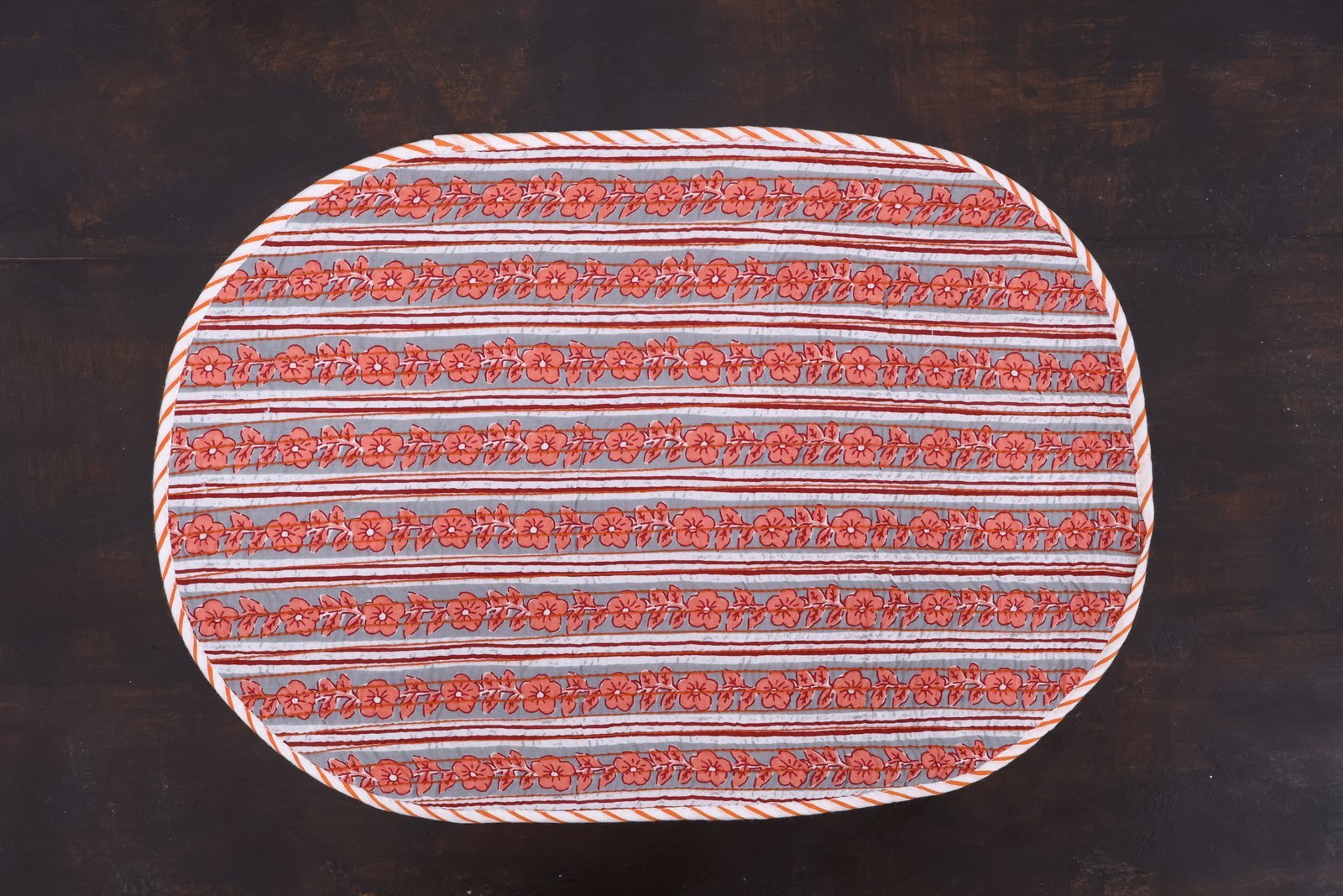 Bohemian Handblock Printed Cotton Decorative Mat