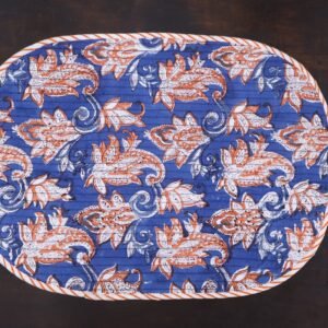 Lightweight Cotton Handblock Printed Floor Mat Lightweight Cotton Handblock Printed Floor Mat