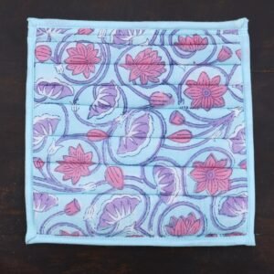 Vintage Inspired Handblock Printed Cotton Mat Vintage Inspired Handblock Printed Cotton Mat
