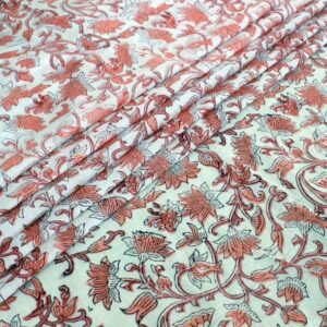 Handblock Printed Indigo Cotton Fabric by Yard Handblock Printed Indigo Cotton Fabric by Yard