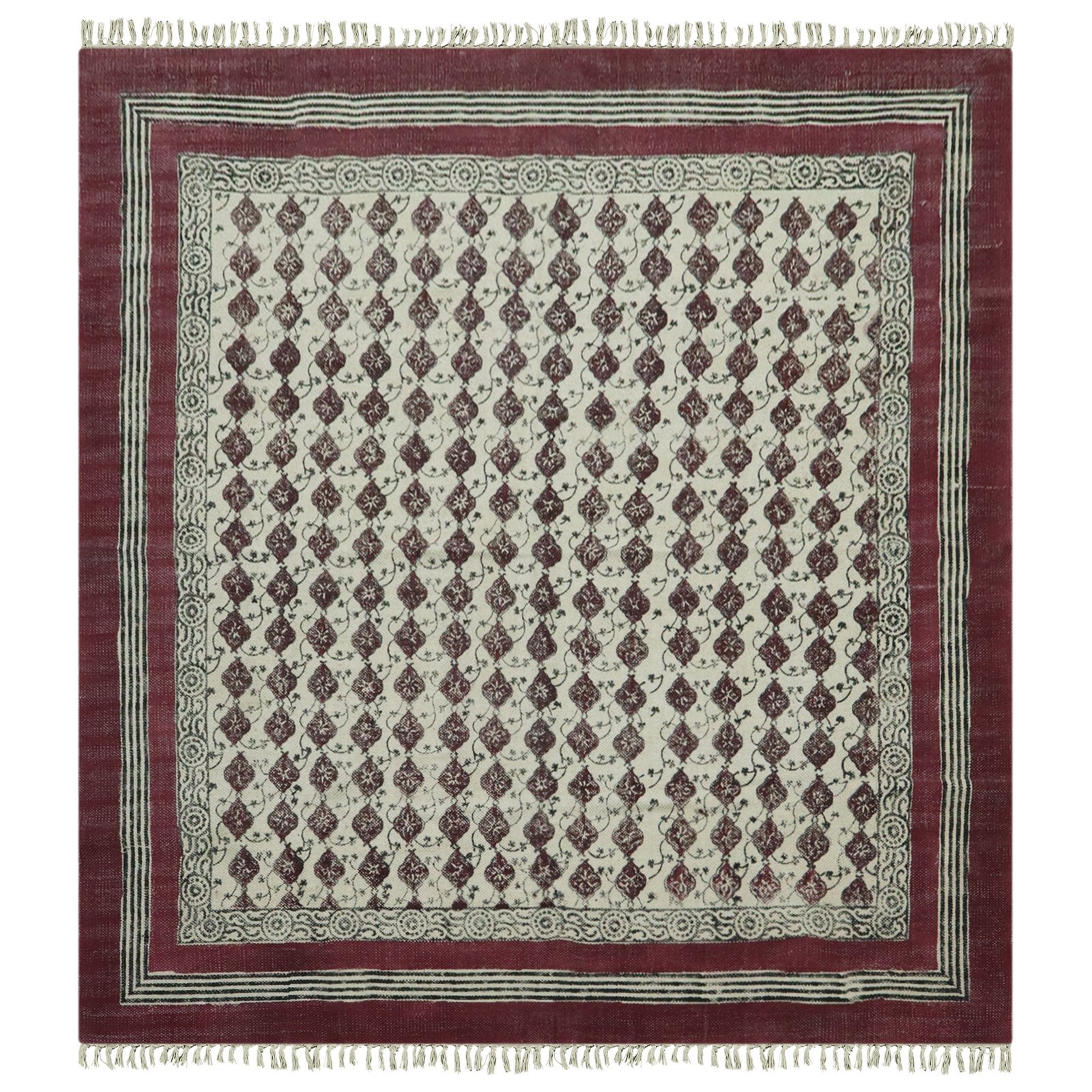 Artisan Block Print Cotton Durry Carpet
