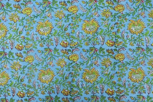 Modern Geometric Handblock Print Fabric for Shirts