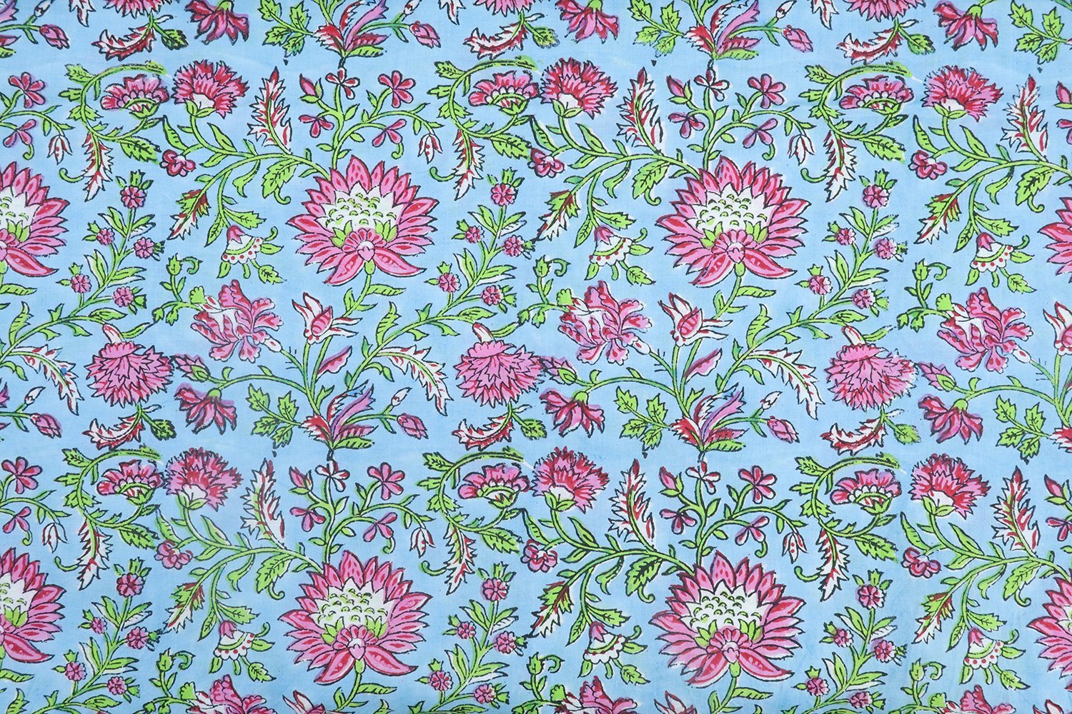 Unique Abstract Handblock Print Fabric for Fashion