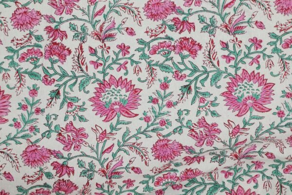Elegant Handblock Print Silk Fabric for Sarees