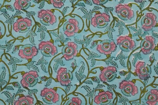Abstract Handblock Printed Cotton Fabric for Fashion