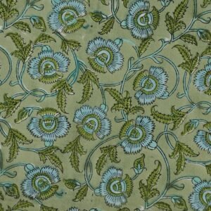 Indigo Handblock Printed Mulmul Fabric for Dressmaking Indigo Handblock Printed Mulmul Fabric for Dressmaking