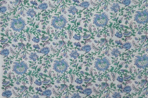 Traditional Handblock Printed Chanderi Fabric for Quilting
