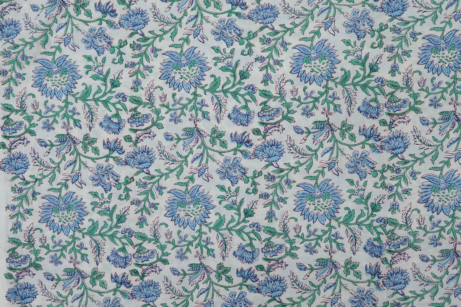 Traditional Handblock Printed Chanderi Fabric for Quilting
