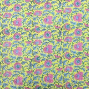 Modern Handblock Printed Silk Fabric for Crafts Modern Handblock Printed Silk Fabric for Crafts