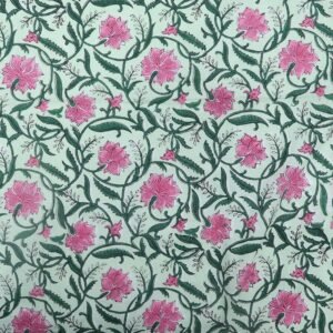Ethnic Handblock Printed Cambric Fabric for Home Decor