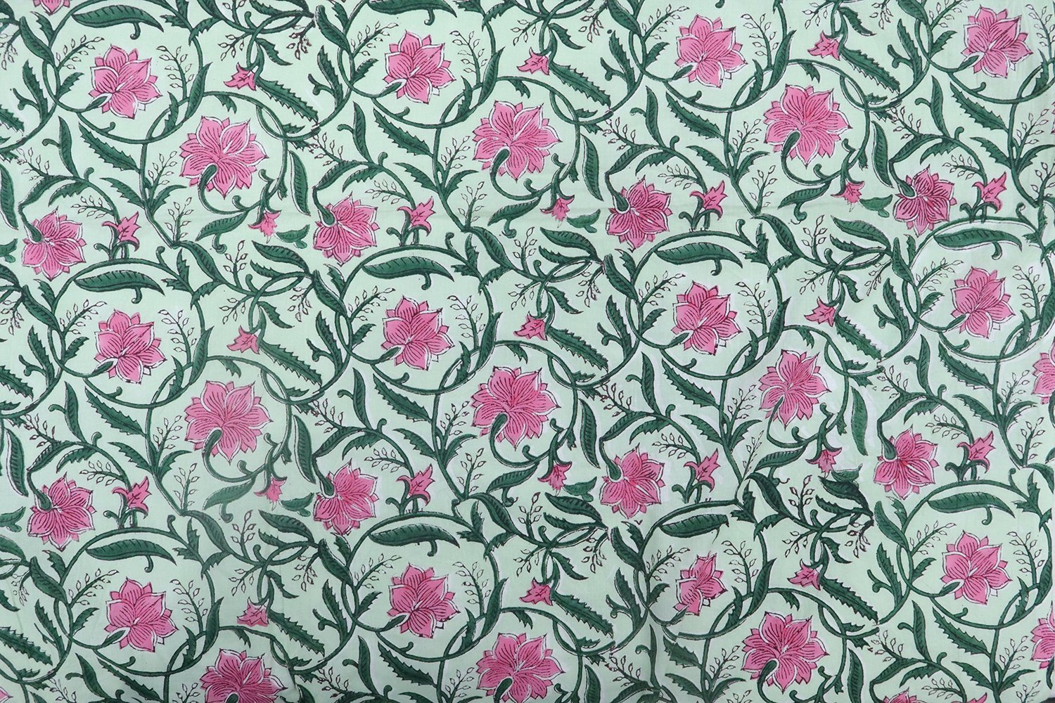 Ethnic Handblock Printed Cambric Fabric for Home Decor