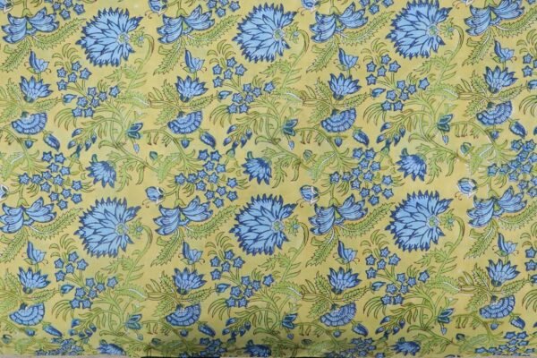Geometric Handblock Printed Mulmul Fabric for Dupattas