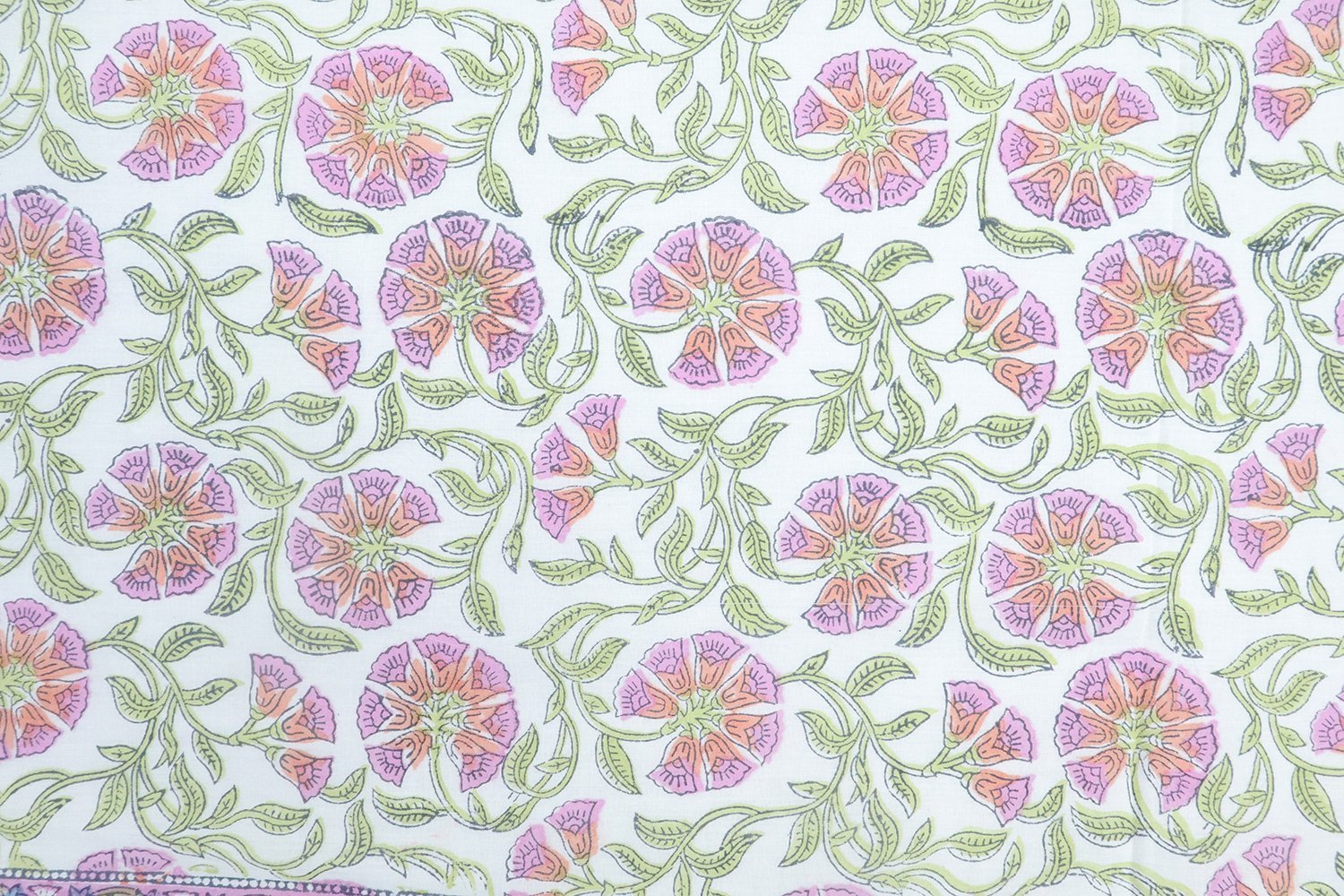 Abstract Handblock Printed Chanderi Fabric for Shirts