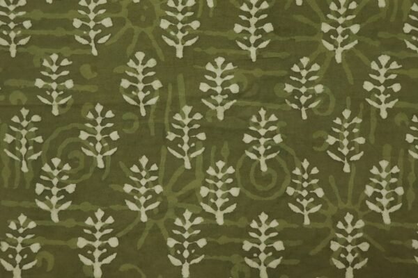 Abstract Handblock Printed Linen Fabric for Sarees - Image 2