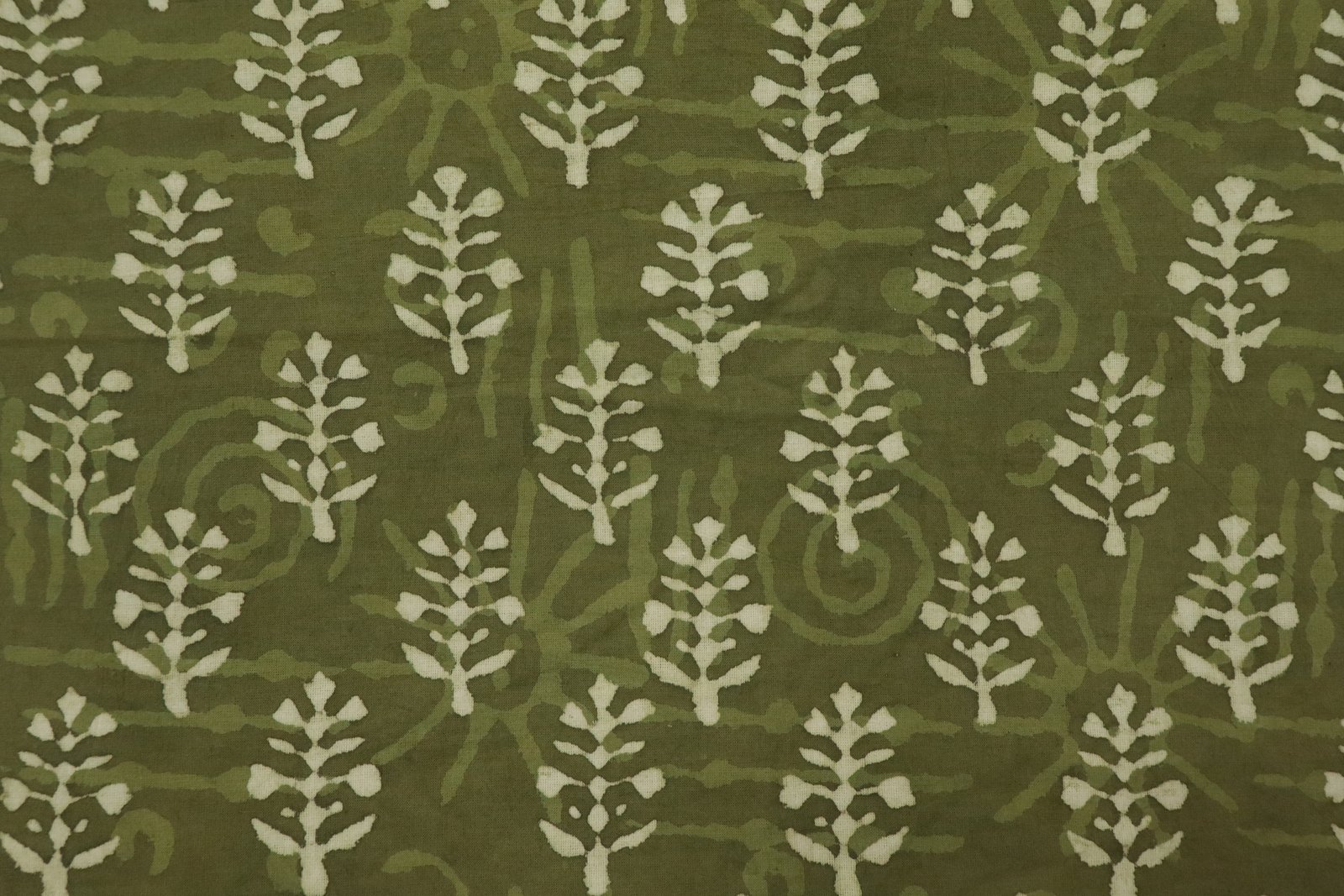 Abstract Handblock Printed Linen Fabric for Sarees - Image 2