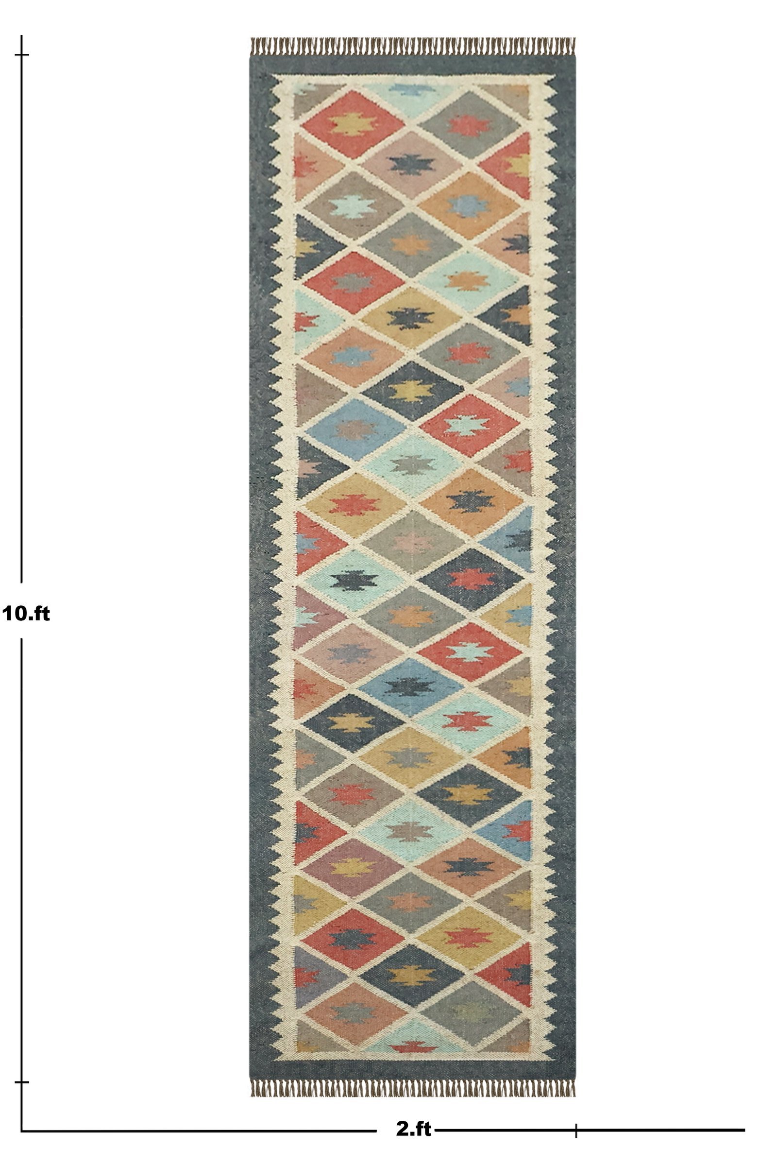 Designer Wool Jute Woven Durry Rug - Image 2