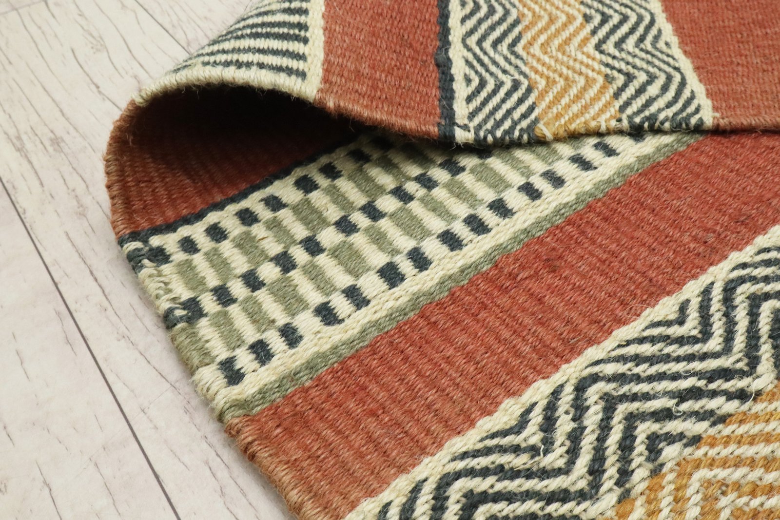Natural Fiber Wool Jute Durry Carpet - Image 2